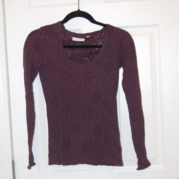 Martin & OSA Women's Brown Flower Print Long Sleeve Sheer Shirt Size M - Picture 4 of 7